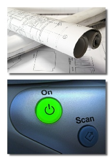 Scanner und technische Zeichnung